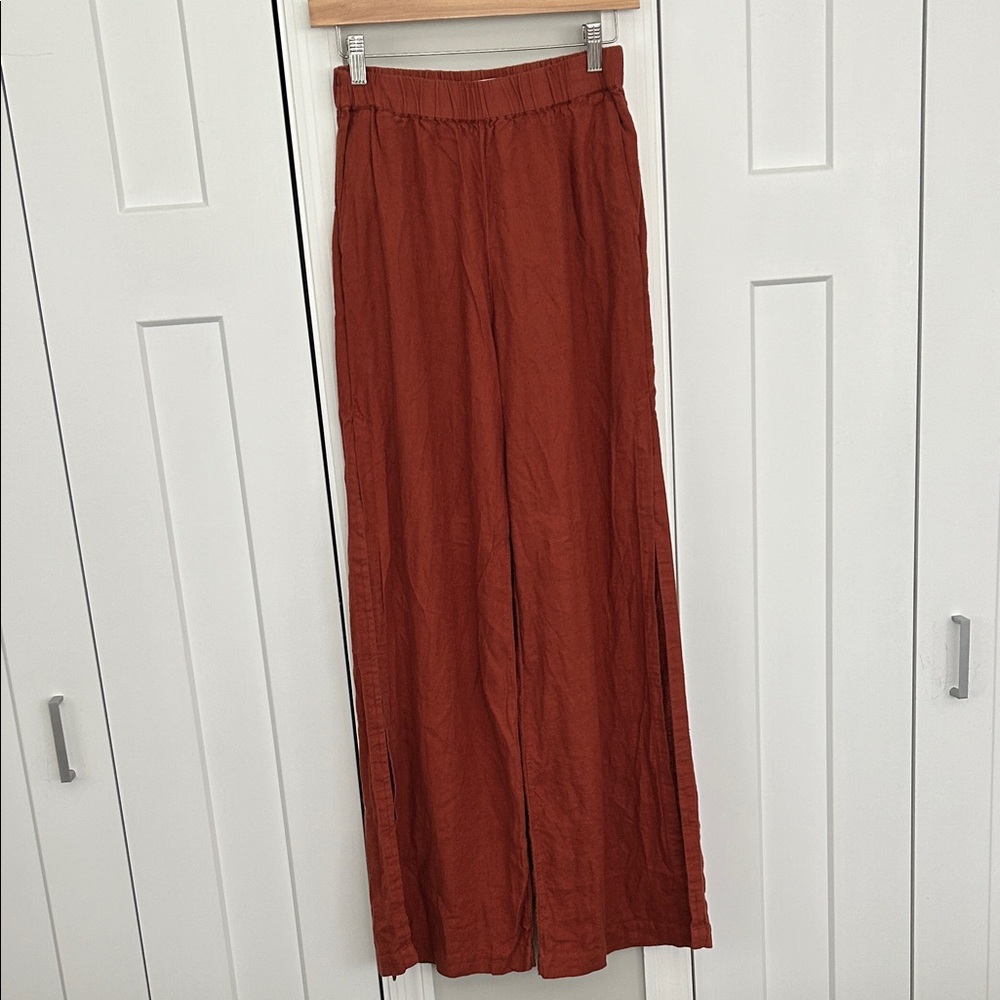 Abercrombie & Fitch High Slit Linen Pants